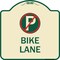 Signmission No Parking Symbol Bike Lane Heavy-Gauge Aluminum Architectural Sign, 18" x 18", TG-1818-23817 A-DES-TG-1818-23817 - alternate 1